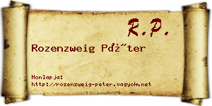 Rozenzweig Péter névjegykártya